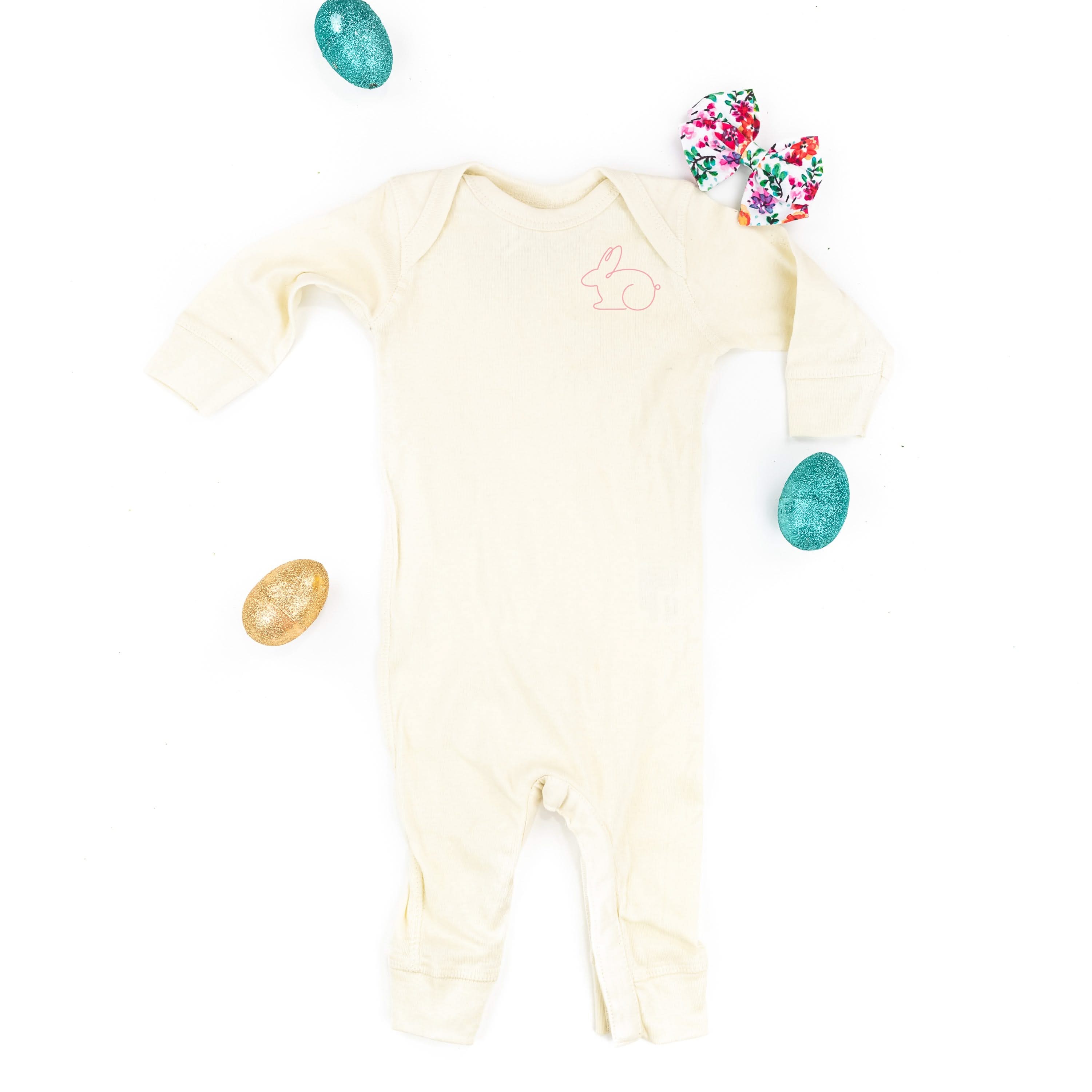 Outline Bunny (pocket) - Baby Sleeper Little Mama Shirt Shop