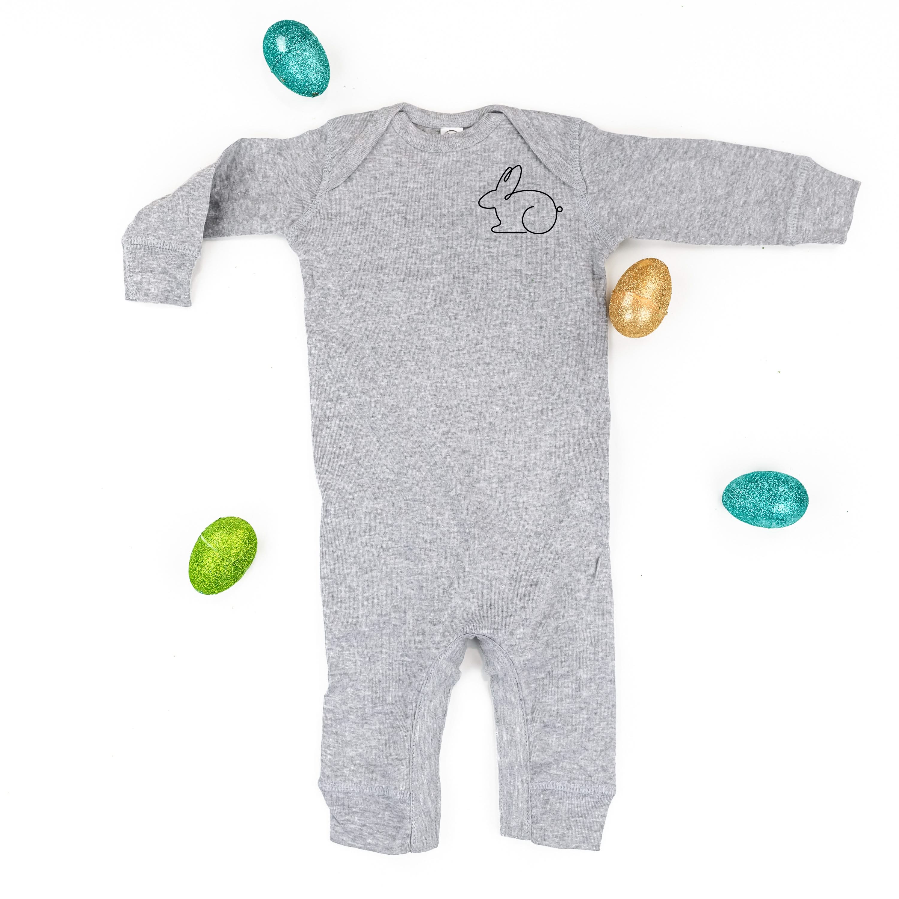 Outline Bunny (pocket) - Baby Sleeper Little Mama Shirt Shop