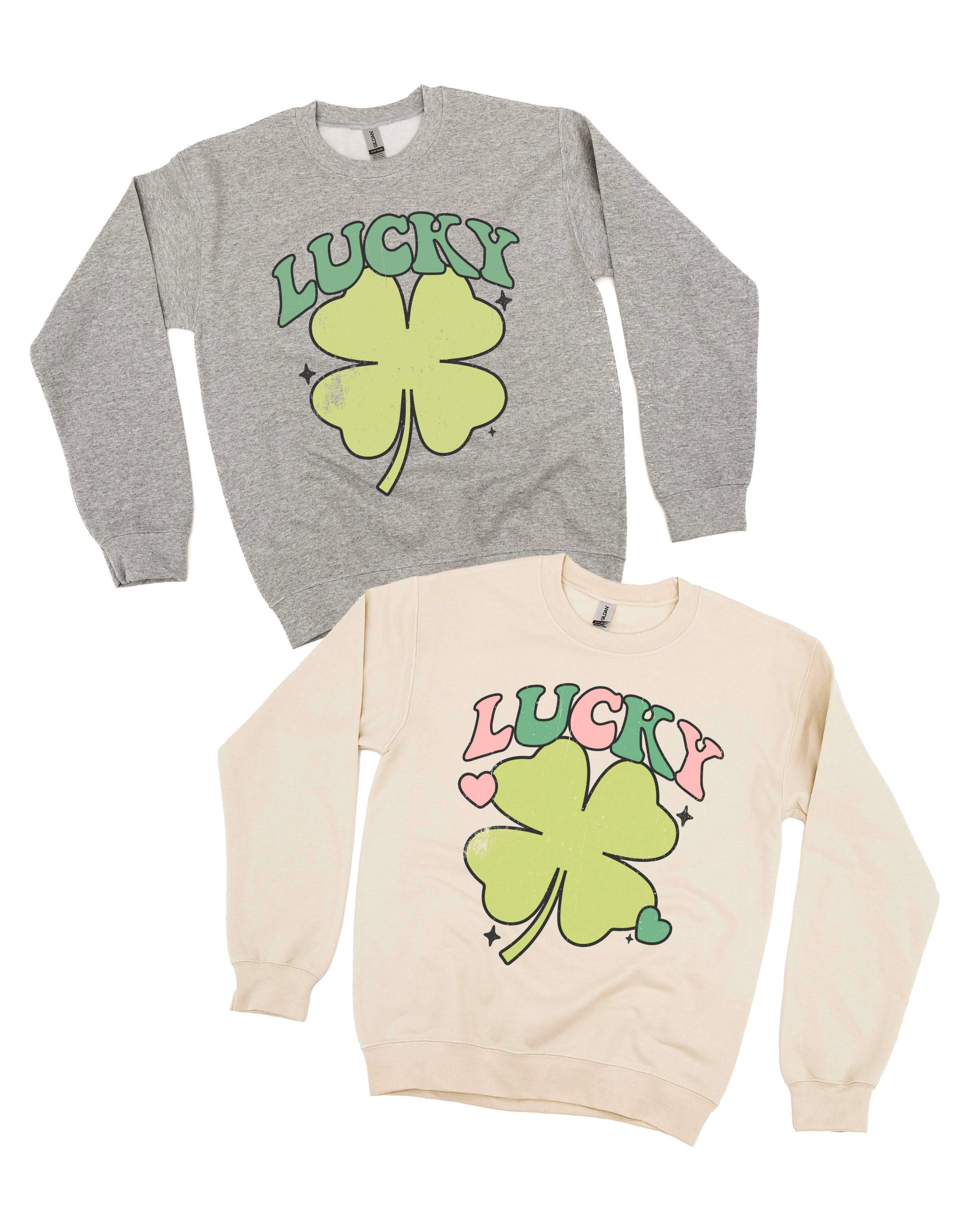 Oversized Lucky Shamrock - BASIC Fleece Little Mama Shirt Shop LLC