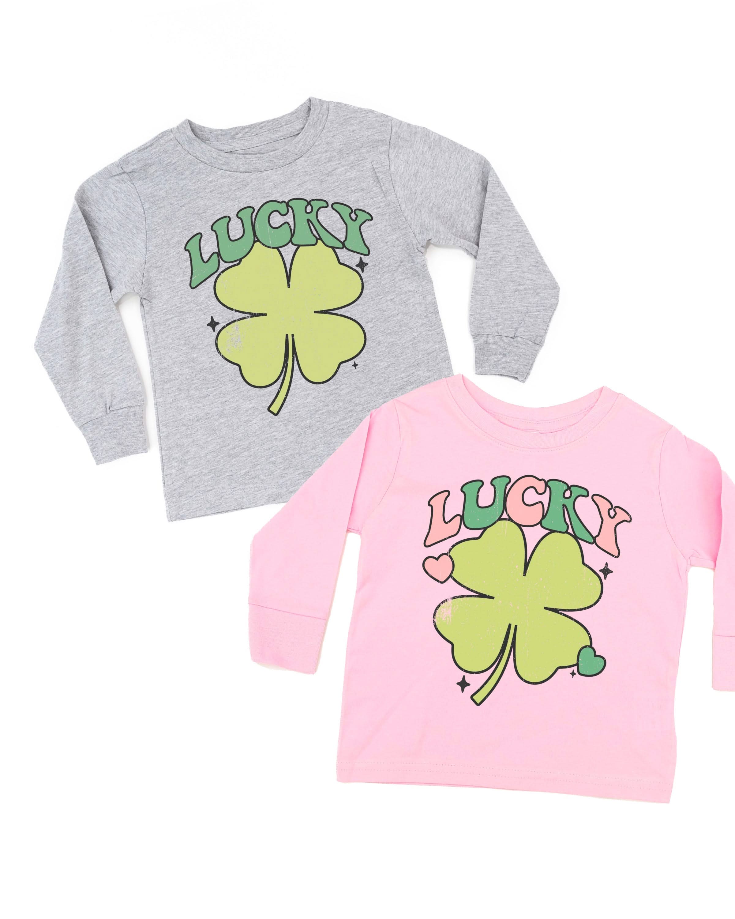 Oversized Lucky Shamrock - Child Long Sleeve Tee Little Mama Shirt Shop