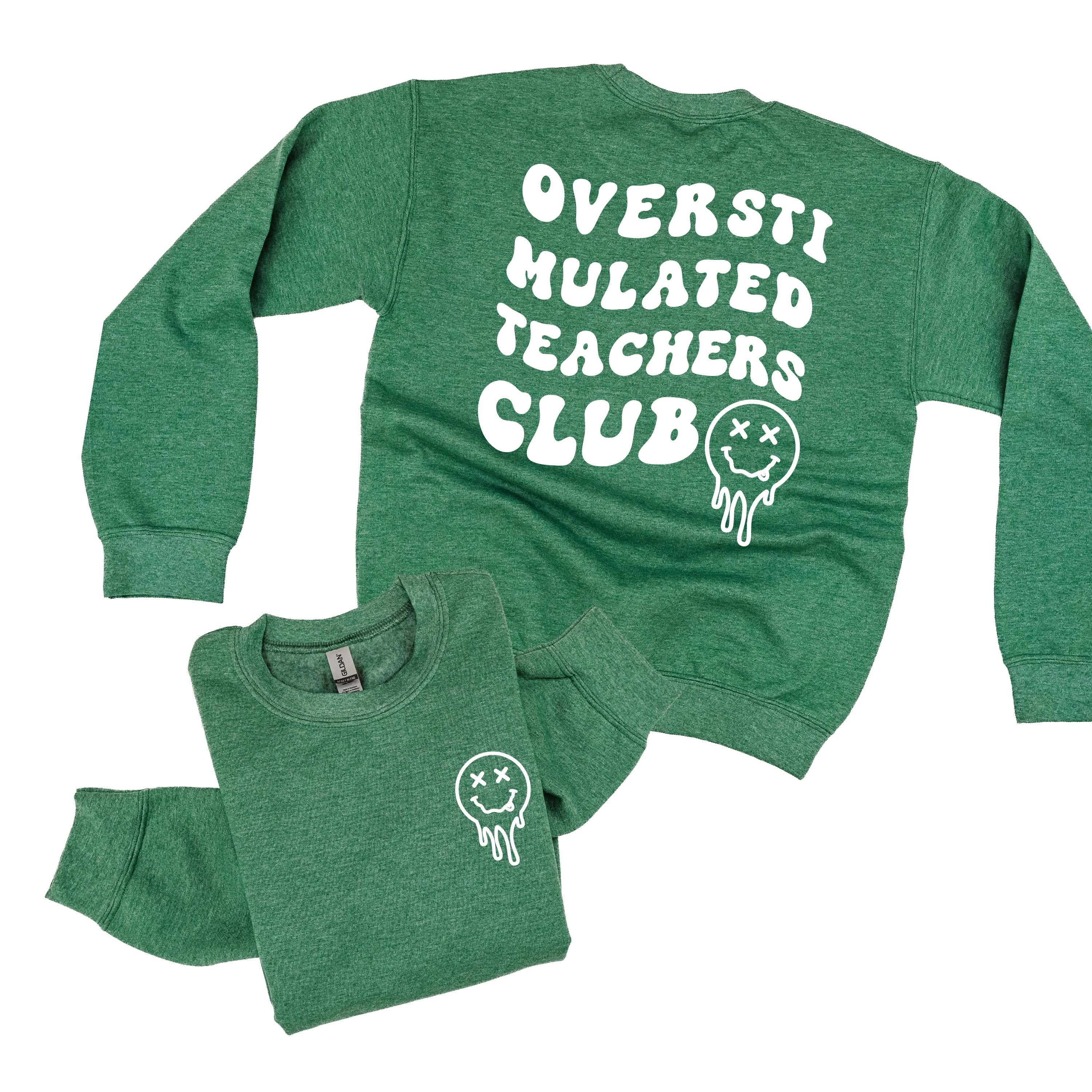 Overstimulated Teachers Club - Melty X Squiggle Smiley (pf & b) - BASIC Fleece Little Mama Shirt Shop LLC