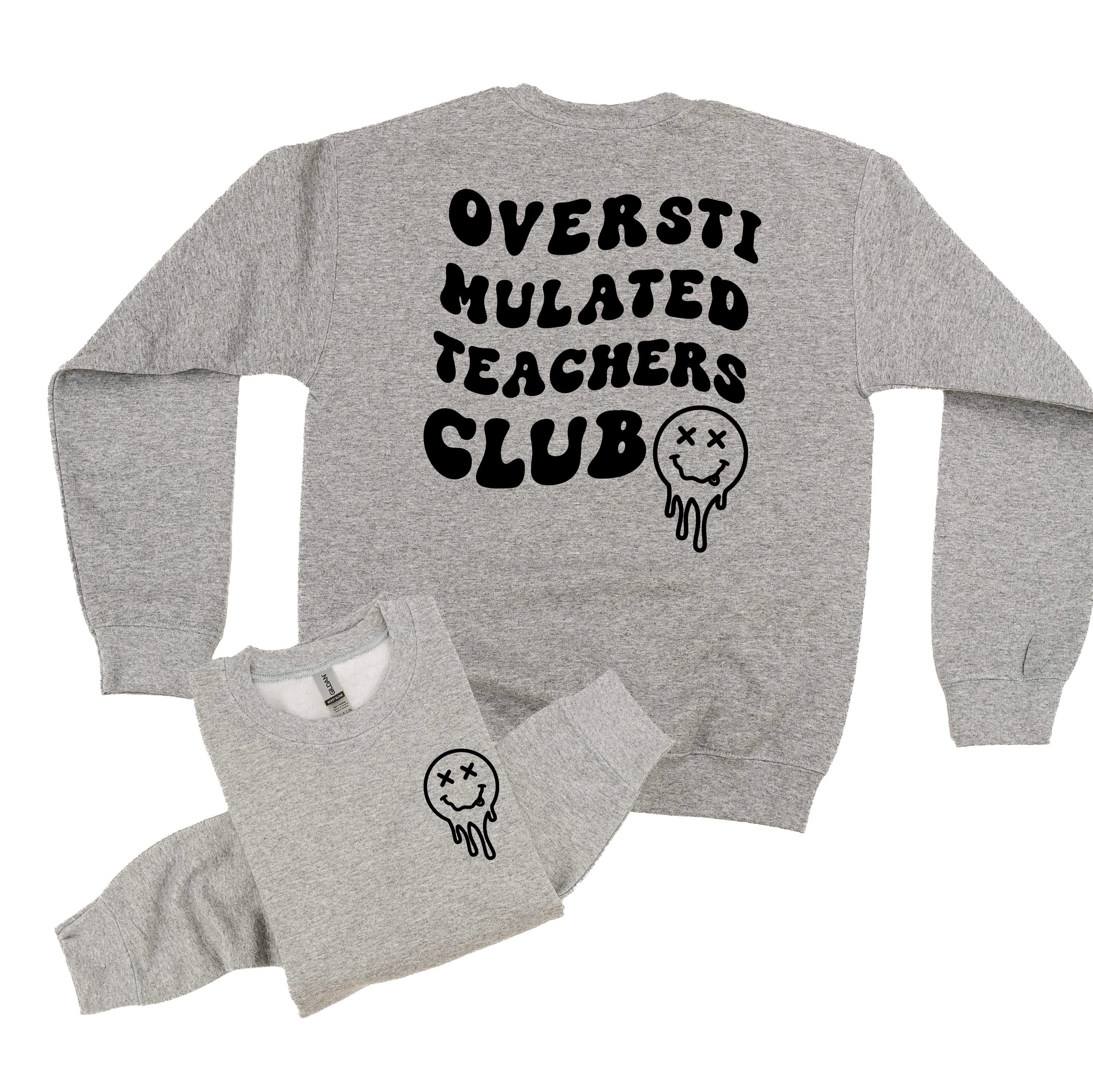 Overstimulated Teachers Club - Melty X Squiggle Smiley (pf & b) - BASIC Fleece Little Mama Shirt Shop LLC