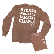 Overstimulated Teachers Club - Melty X Squiggle Smiley (pf & b) - LONG SLEEVE Comfort Colors Tee Little Mama Shirt Shop