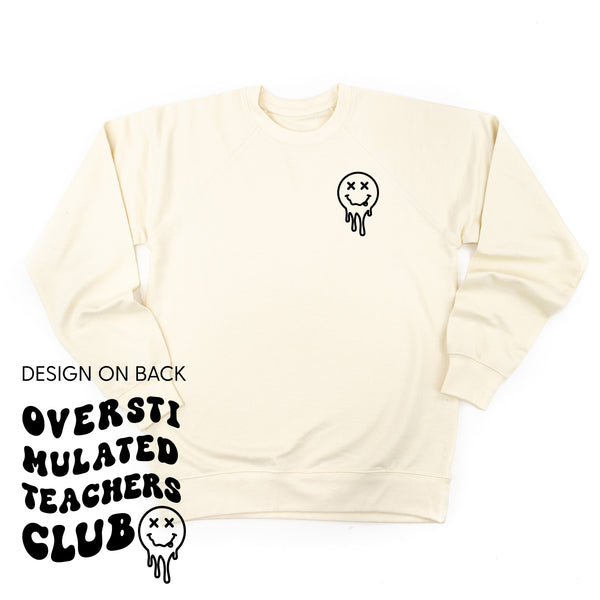 OVERSTIMULATED TEACHERS CLUB - (w/ Pocket Melty X Squiggle Smiley) - Lightweight Pullover Sweater