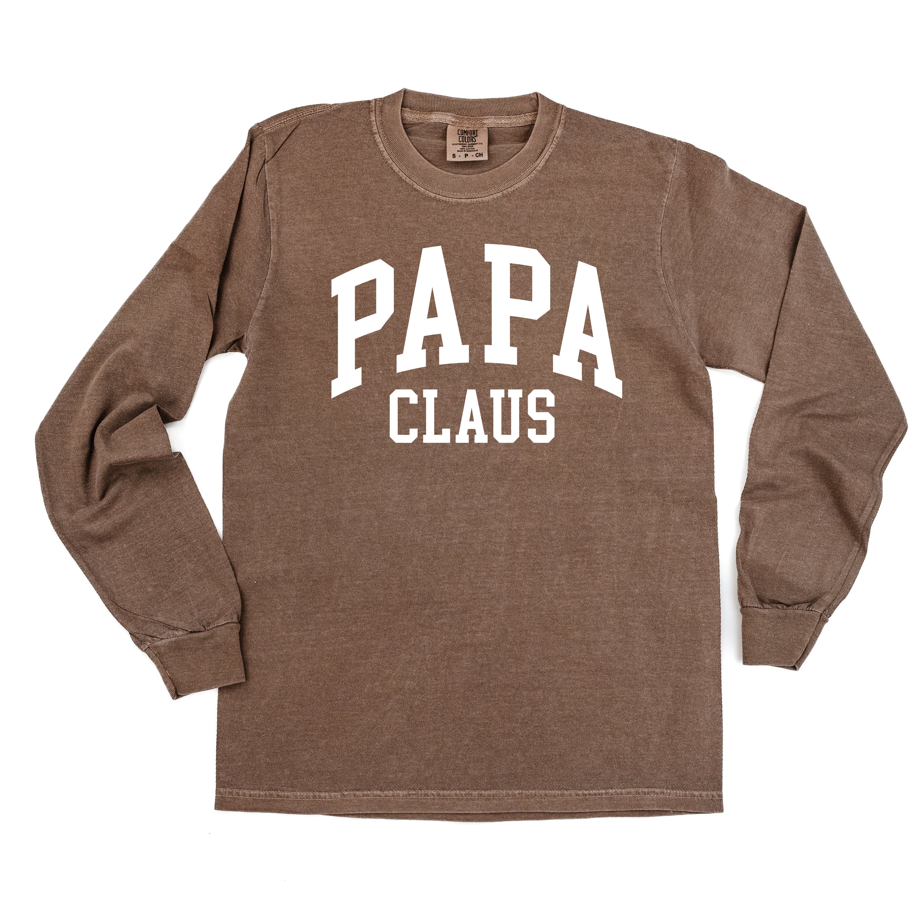 Papa Claus - LONG SLEEVE Comfort Colors Tee Little Mama Shirt Shop