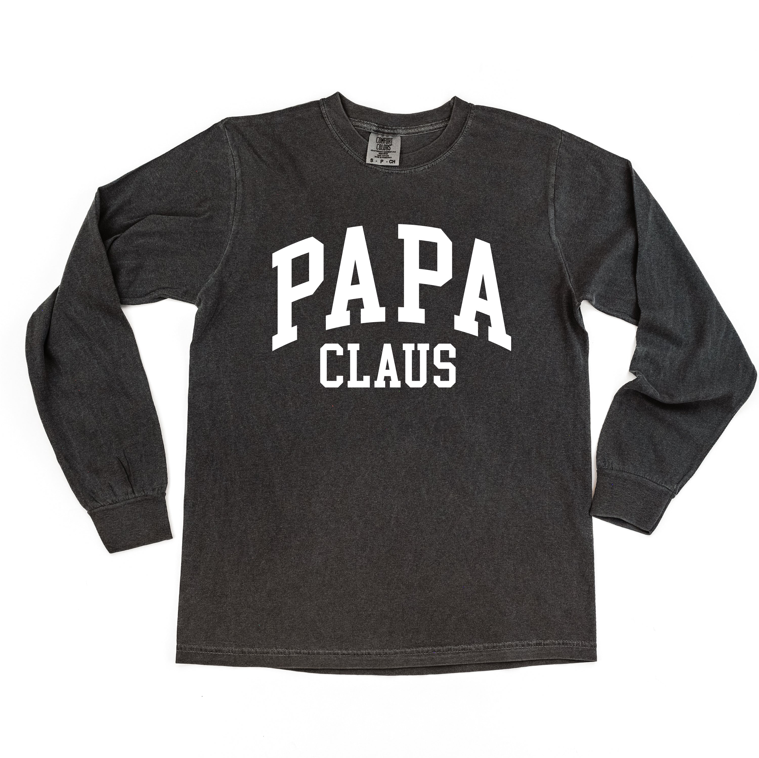 Papa Claus - LONG SLEEVE Comfort Colors Tee Little Mama Shirt Shop