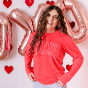Embroidered Long Sleeve Comfort Colors Tee - XOXO - Outline Little Mama Shirt Shop LLC