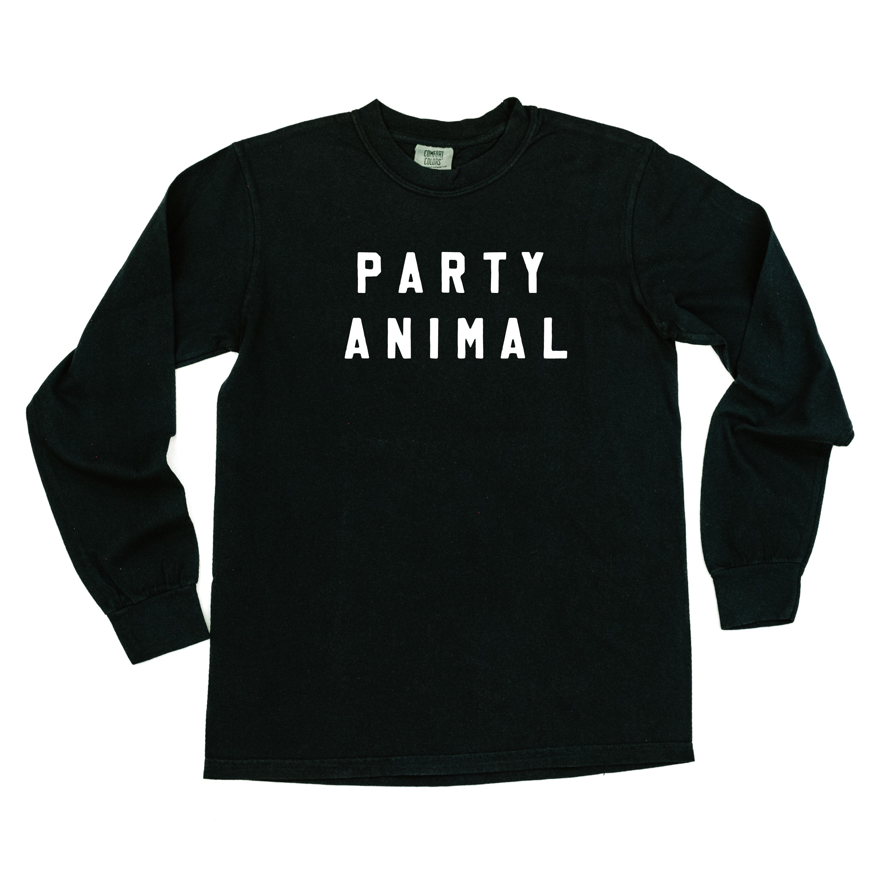 Party Animal - Block Font - LONG SLEEVE Comfort Colors Tee Little Mama Shirt Shop