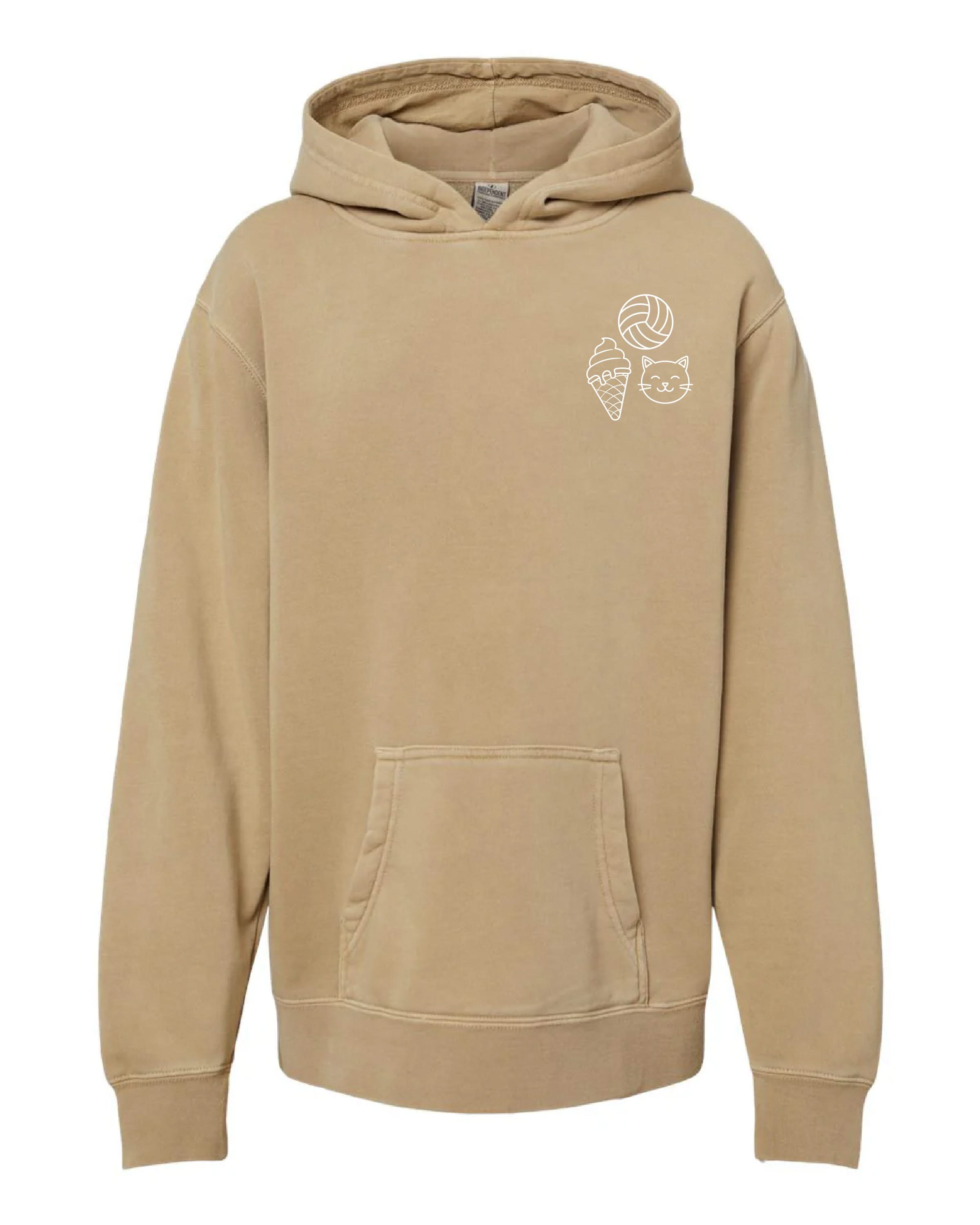 Youth Personali-tees - Choose your symbols - Pigment Hoodie Little Mama Shirt Shop LLC