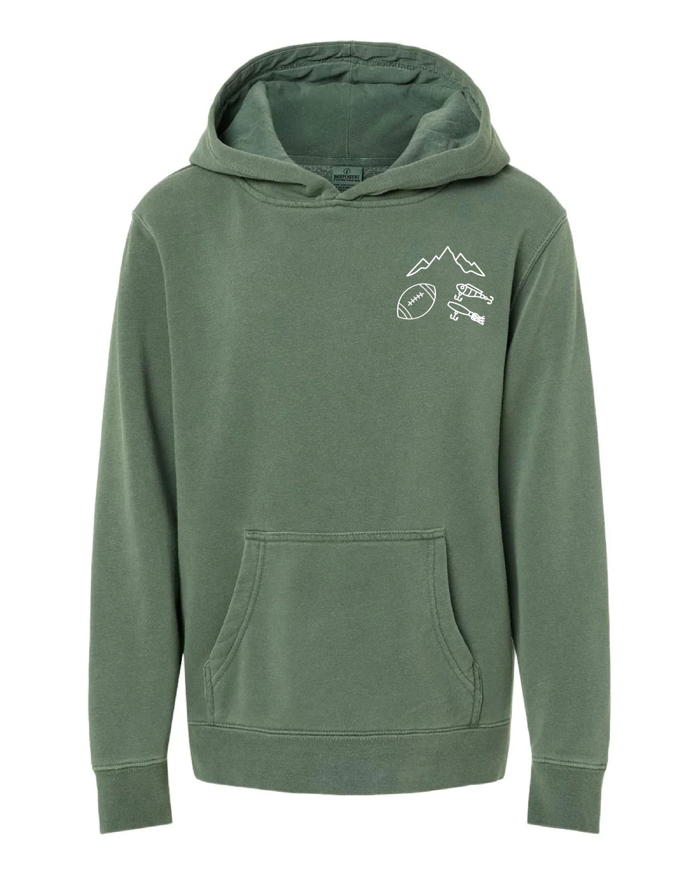 Youth Personali-tees - Choose your symbols - Pigment Hoodie Little Mama Shirt Shop LLC