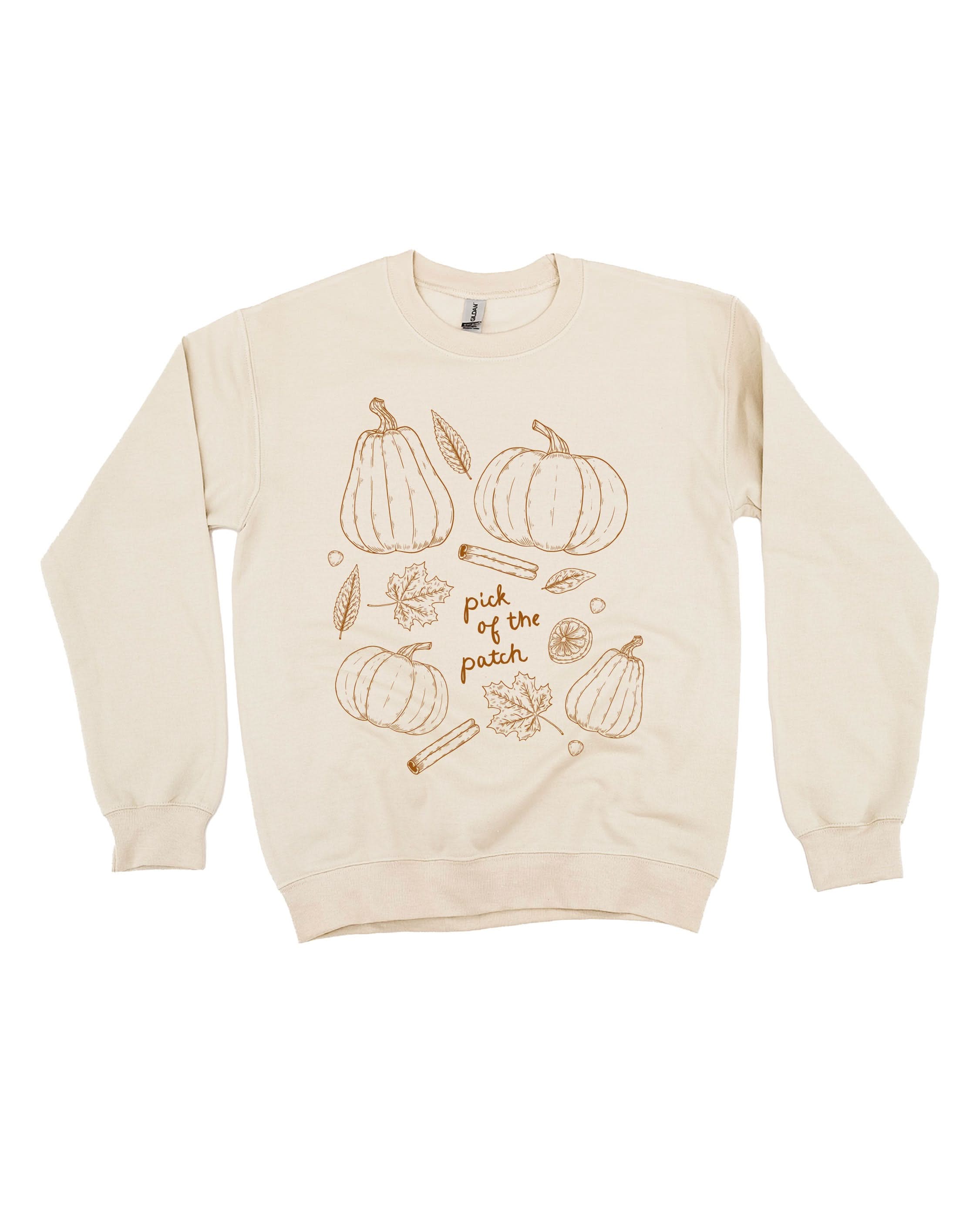 Pick of the Patch - Sand w/ Burnt Orange - BASIC Fleece Little Mama Shirt Shop LLC