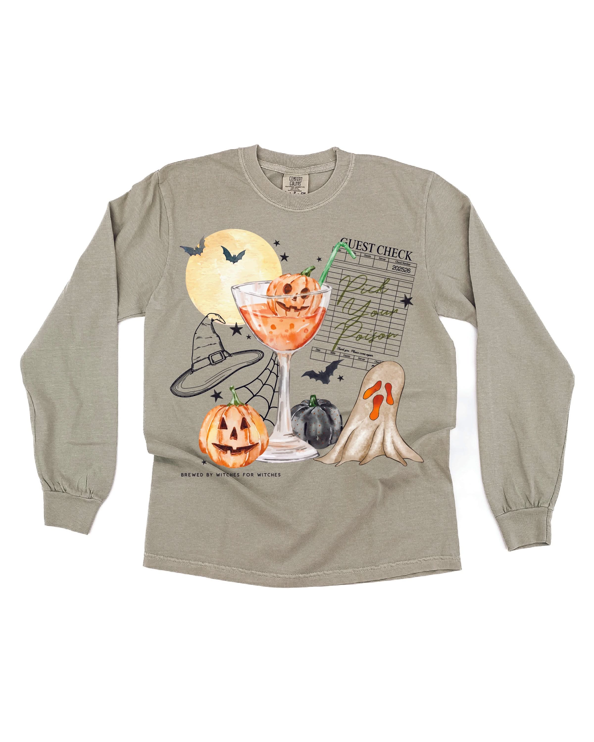 Pick Your Poison - Long Sleeve Comfort Colors Tee Little Mama Shirt Shop