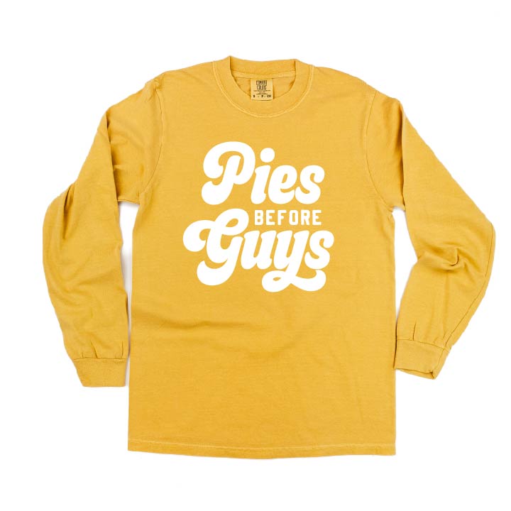 Pies Before Guys - LONG SLEEVE Comfort Colors Tee Little Mama Shirt Shop