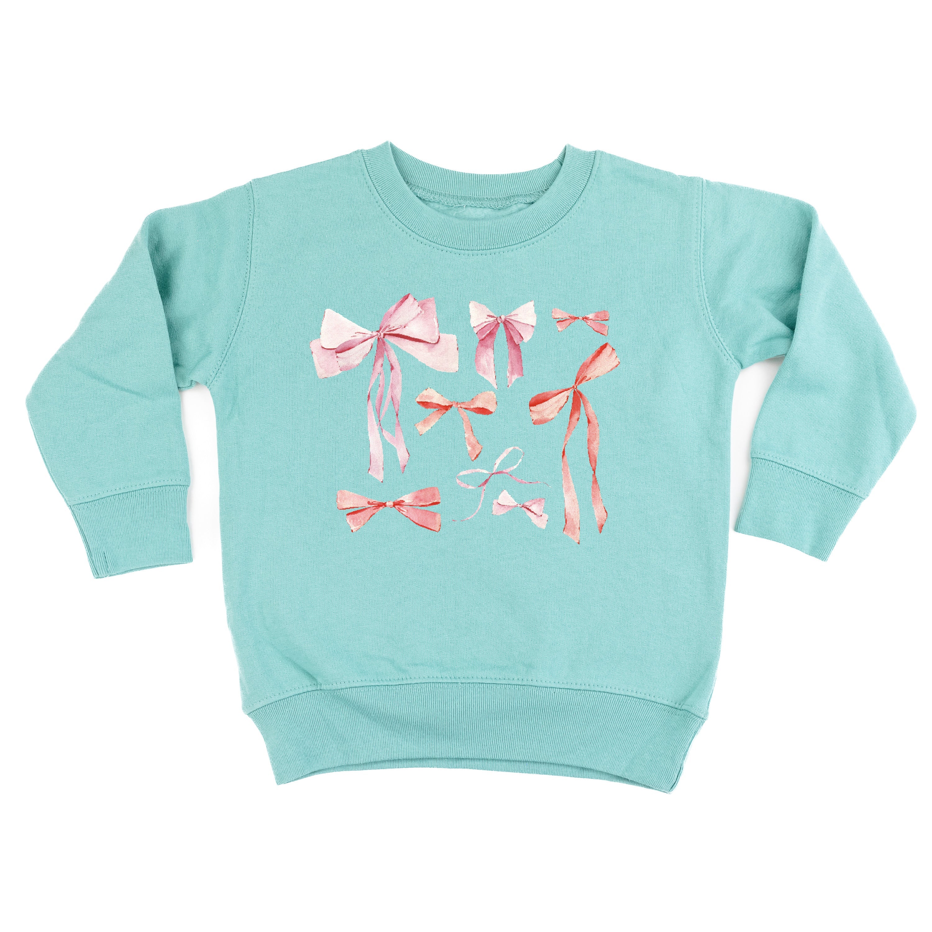 Pink And Red Valentine Bows - Child Sweater Little Mama Shirt Shop