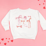 Pink And Red Valentine Bows - Child Sweater Little Mama Shirt Shop