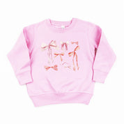 Pink And Red Valentine Bows - Child Sweater Little Mama Shirt Shop