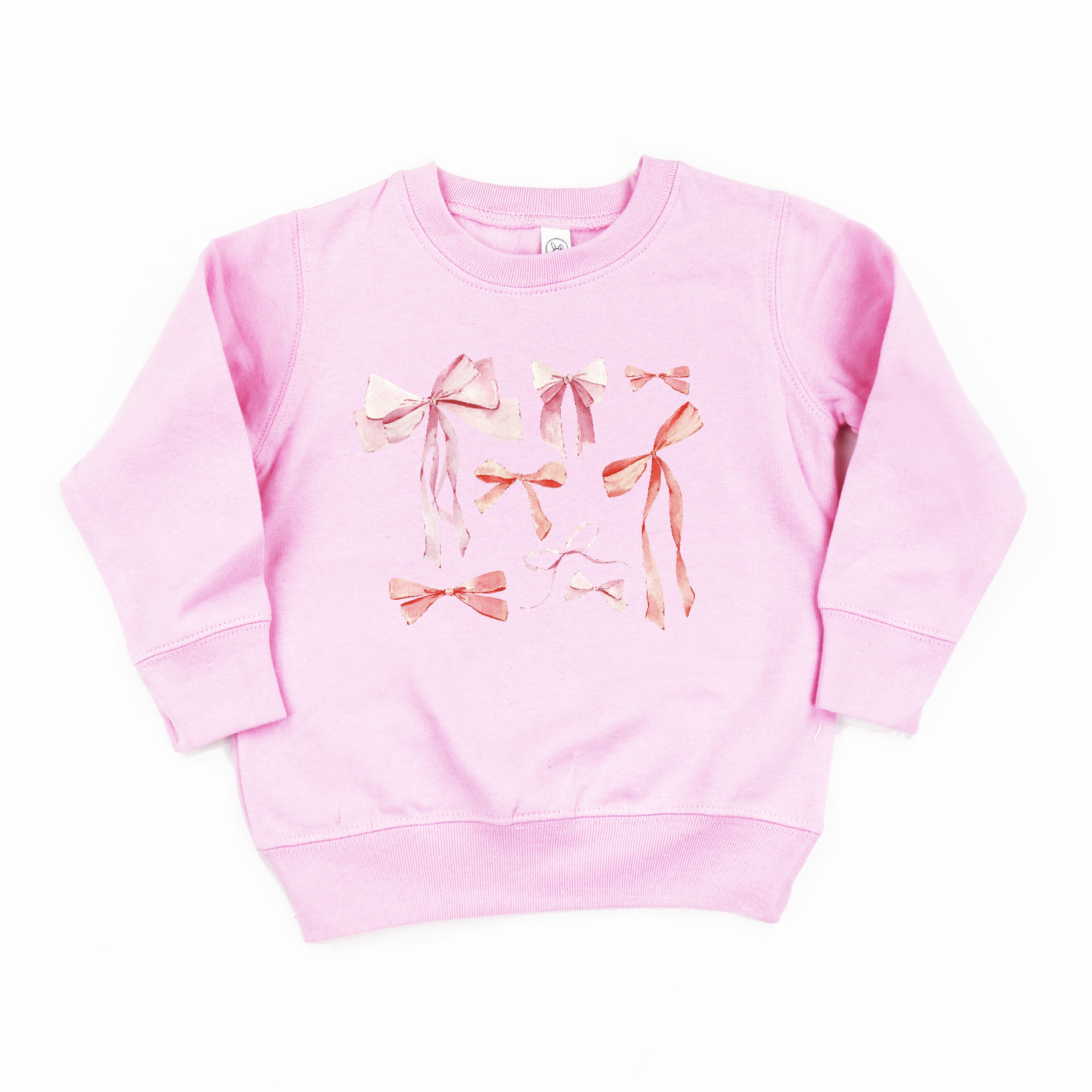 Pink And Red Valentine Bows - Child Sweater Little Mama Shirt Shop
