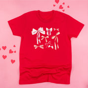 Pink And Red Valentine Bows - Child Tee Little Mama Shirt Shop