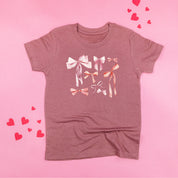 Pink And Red Valentine Bows - Child Tee Little Mama Shirt Shop