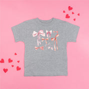 Pink And Red Valentine Bows - Child Tee Little Mama Shirt Shop