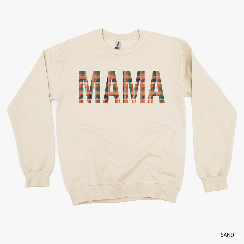 Fall Plaid MAMA - BASIC FLEECE CREWNECK