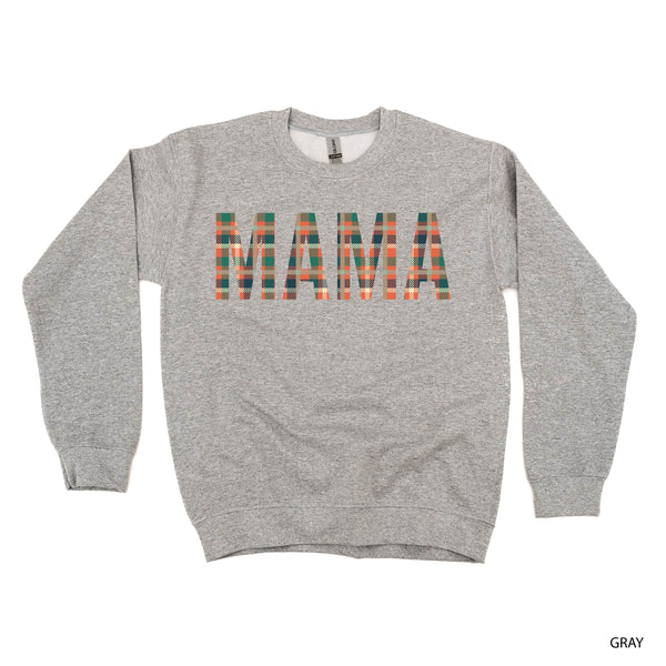 Fall Plaid MAMA - BASIC FLEECE CREWNECK