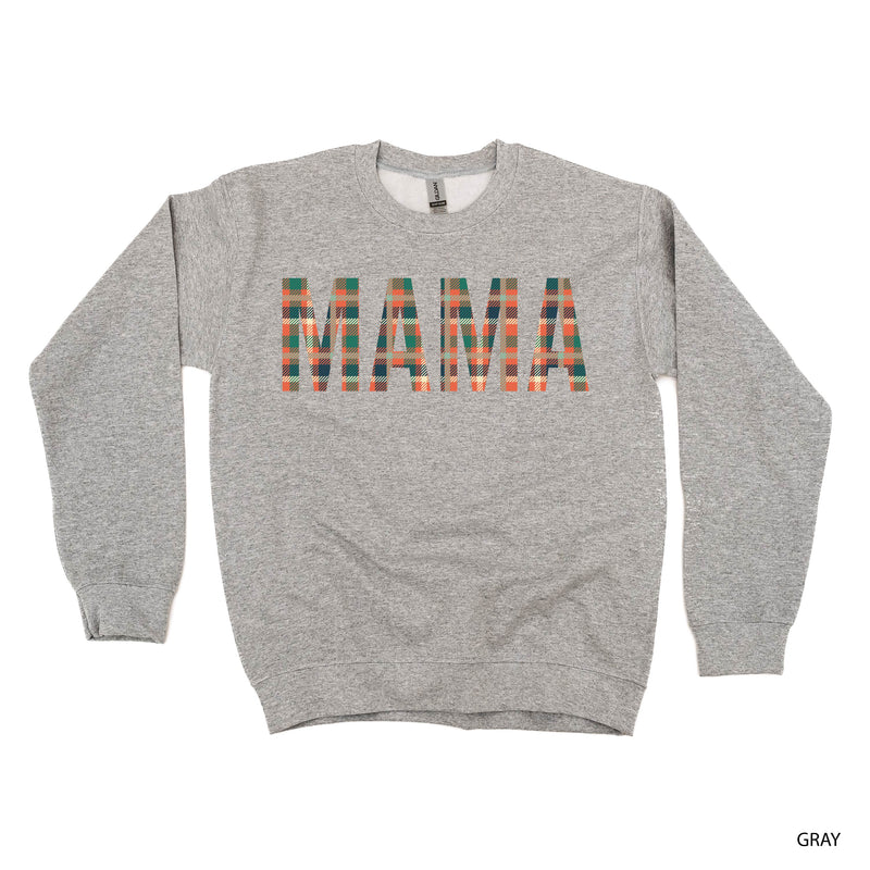 Fall Plaid MAMA - BASIC FLEECE CREWNECK