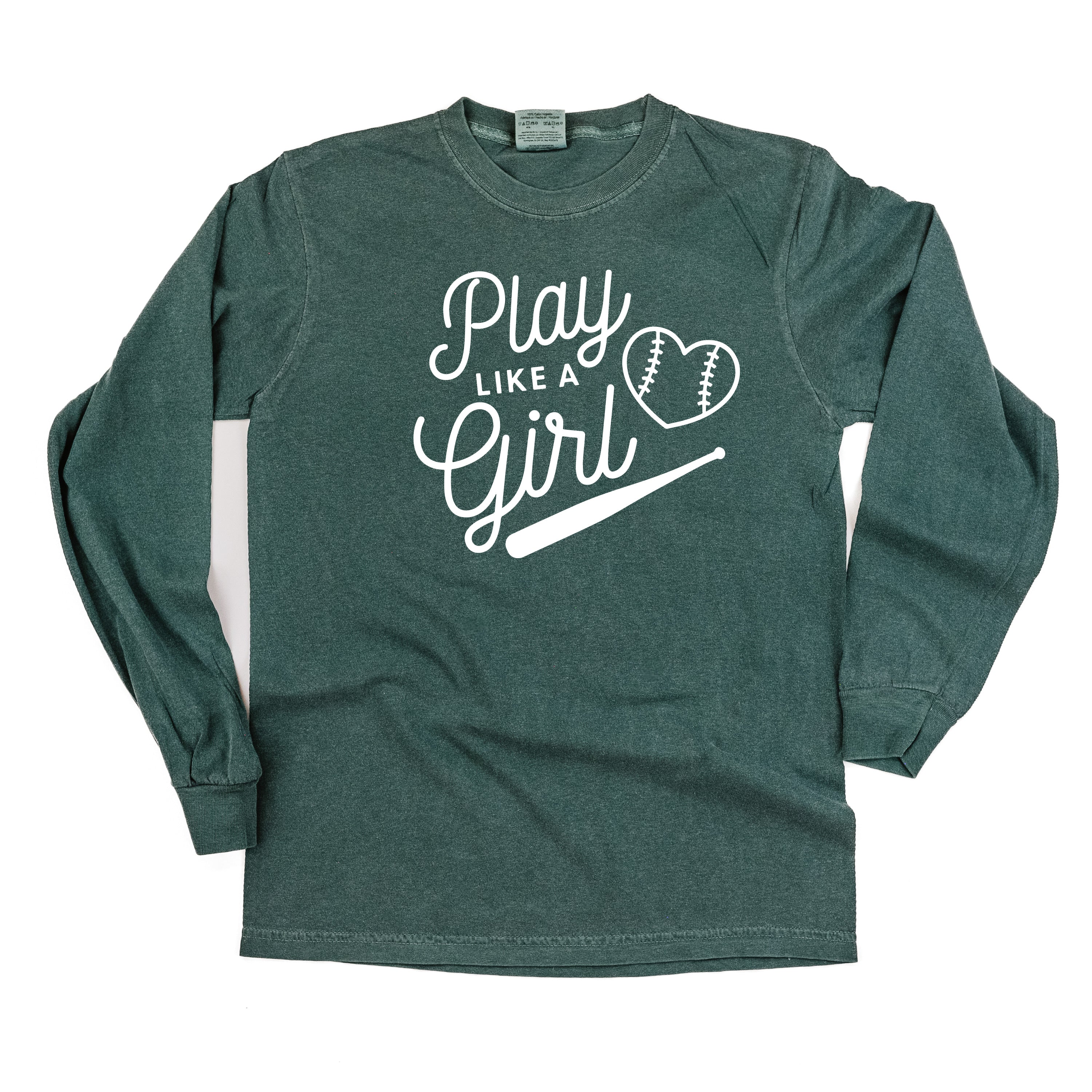 Play Like A Girl - LONG SLEEVE Comfort Colors Tee Little Mama Shirt Shop