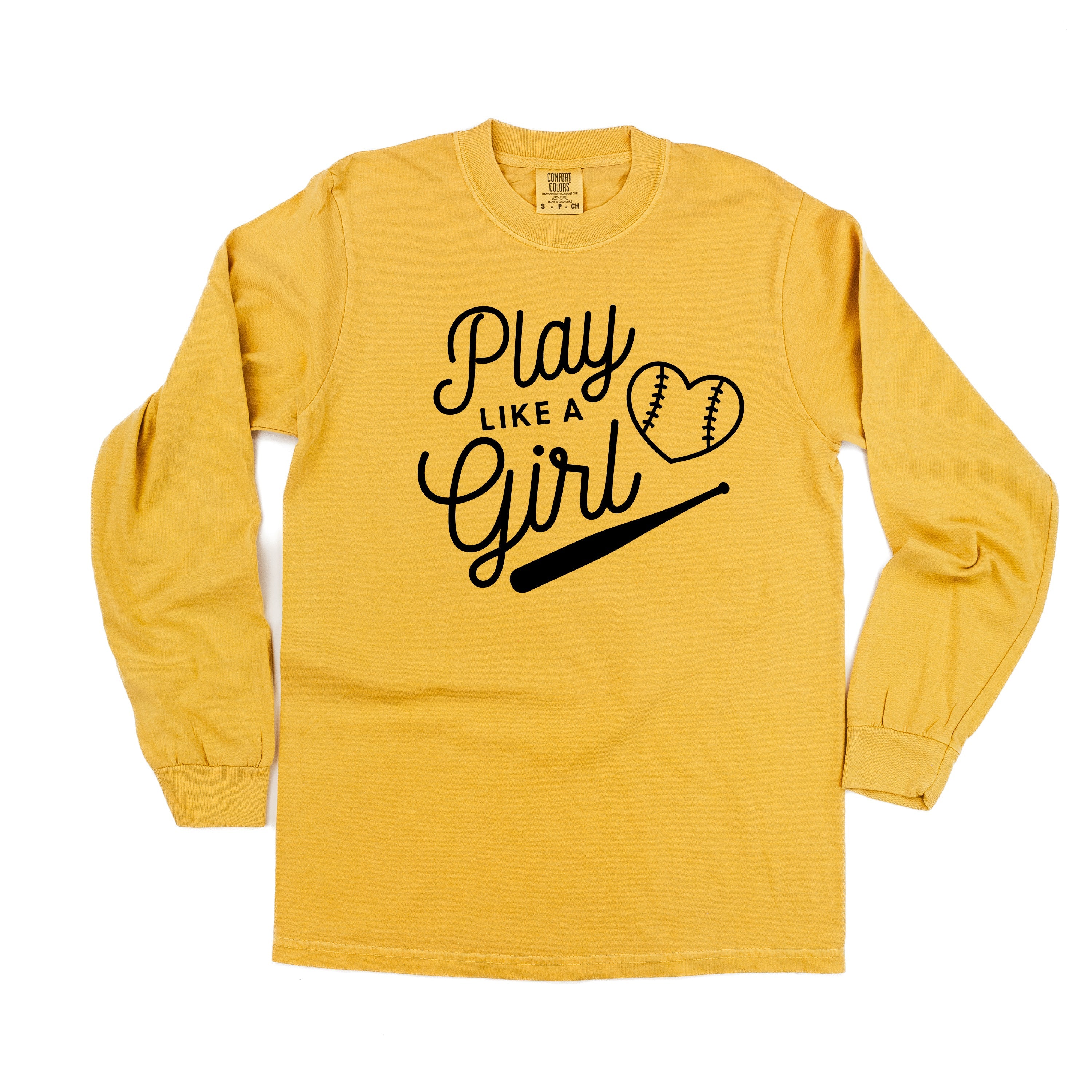 Play Like A Girl - LONG SLEEVE Comfort Colors Tee Little Mama Shirt Shop