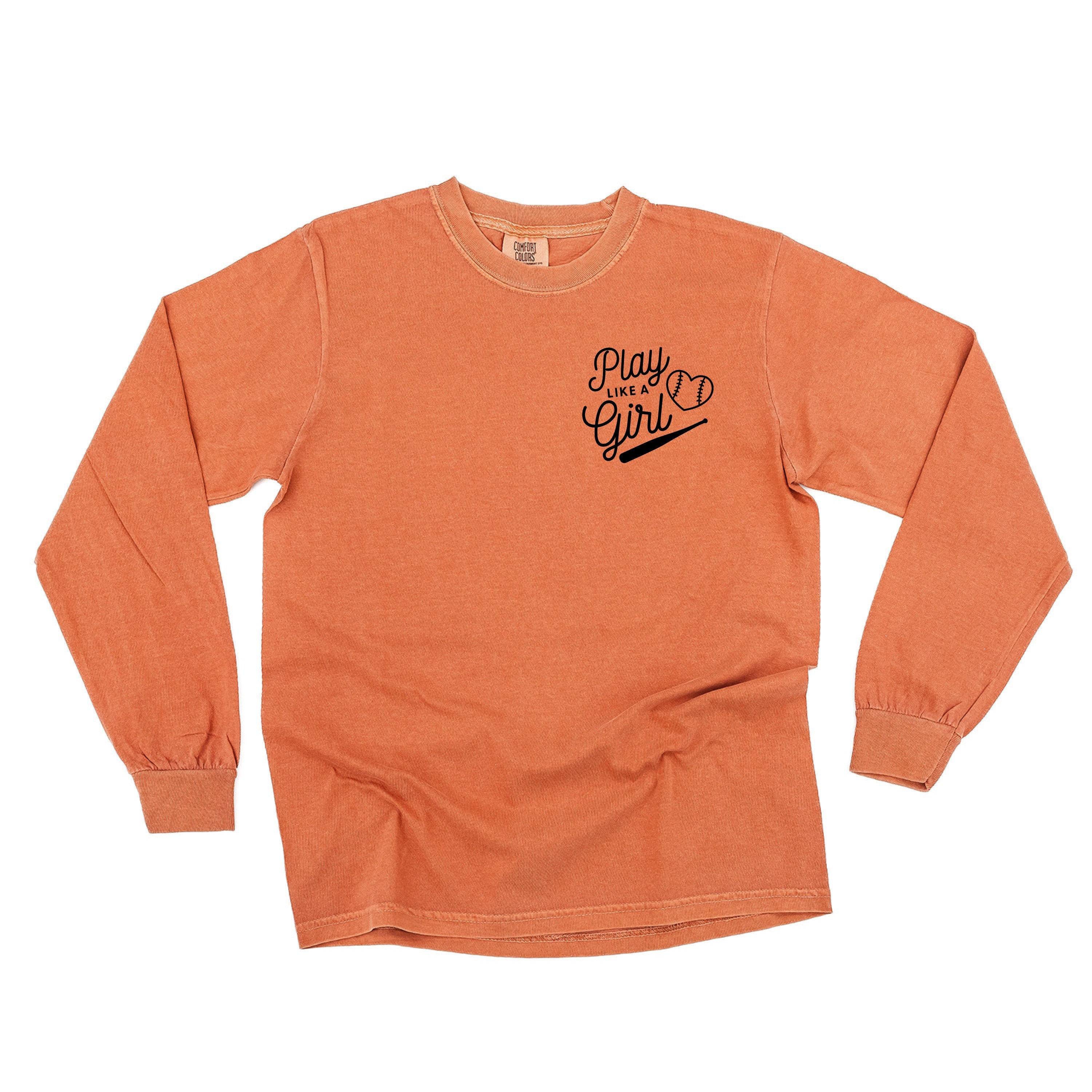 Play Like A Girl - LONG SLEEVE Comfort Colors Tee Little Mama Shirt Shop