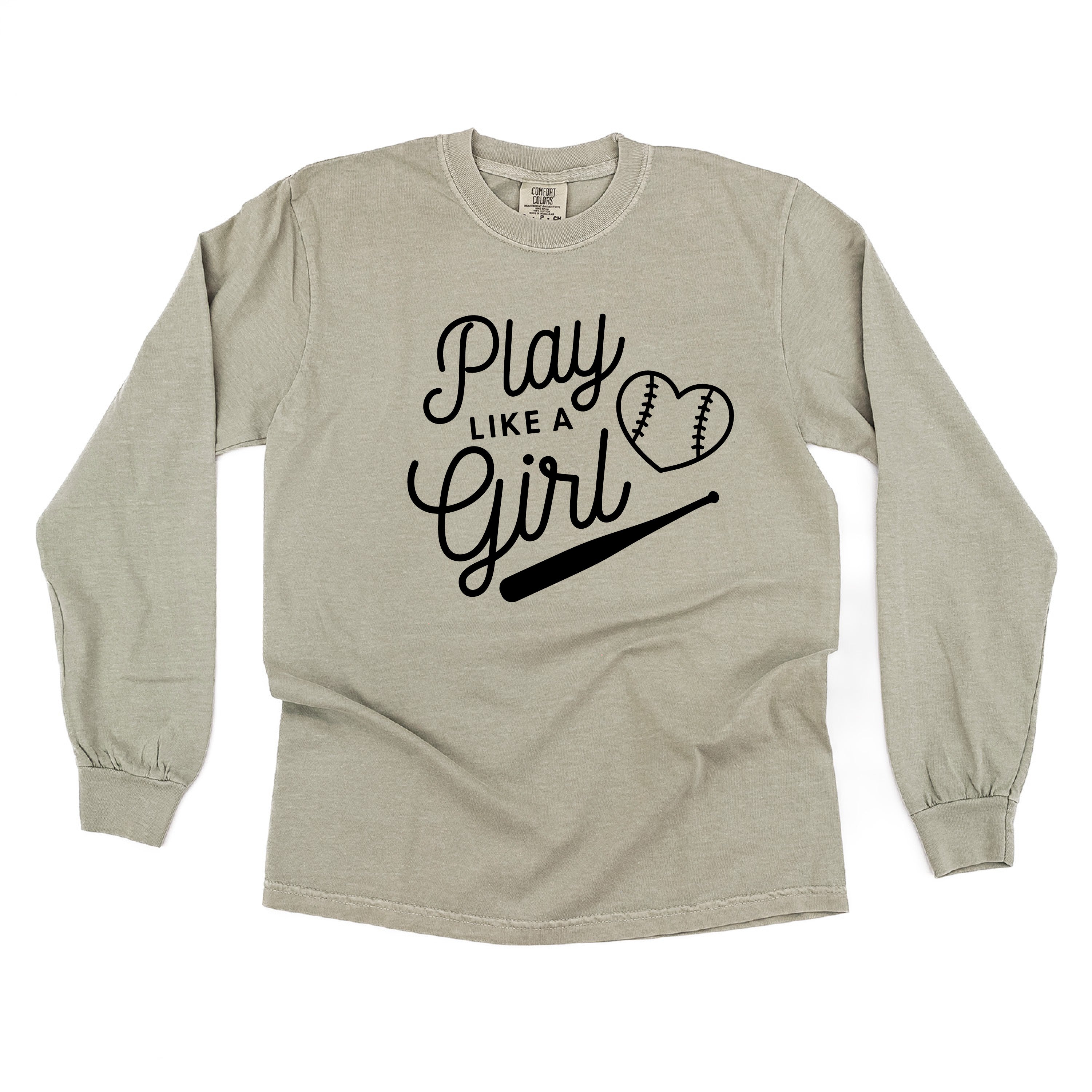 Play Like A Girl - LONG SLEEVE Comfort Colors Tee Little Mama Shirt Shop
