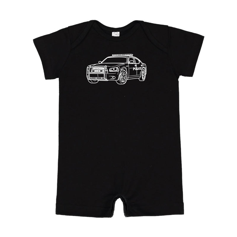 POLICE CAR - Minimalist Design - Short Sleeve / Shorts - One Piece Baby Romper