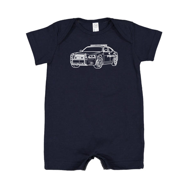 POLICE CAR - Minimalist Design - Short Sleeve / Shorts - One Piece Baby Romper