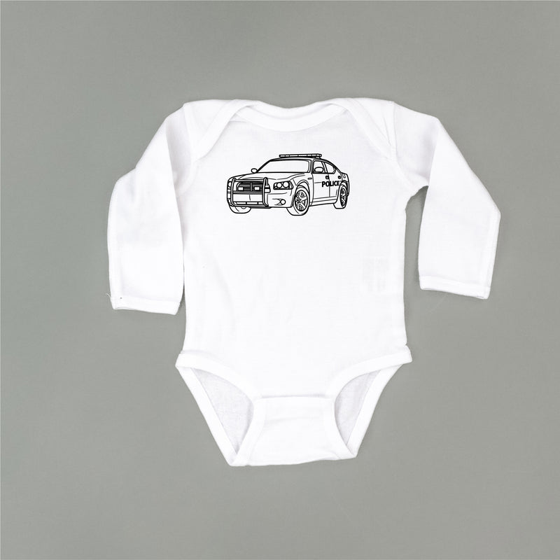 POLICE CAR - Minimalist Design - Long Sleeve Child Shirt