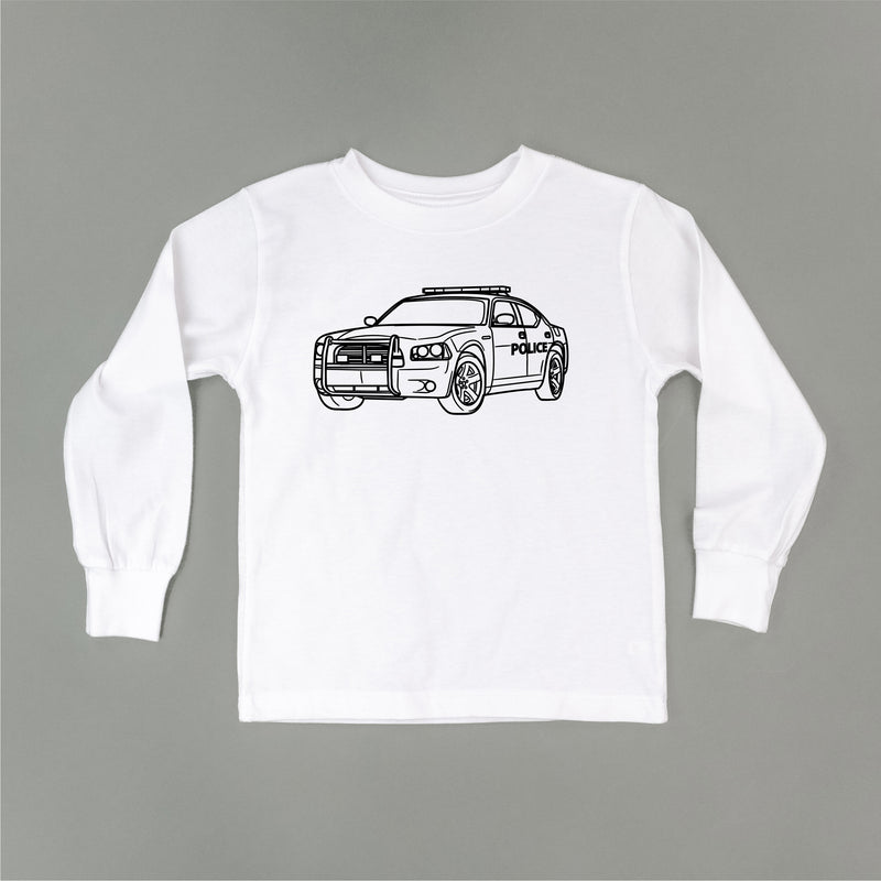 POLICE CAR - Minimalist Design - Long Sleeve Child Shirt