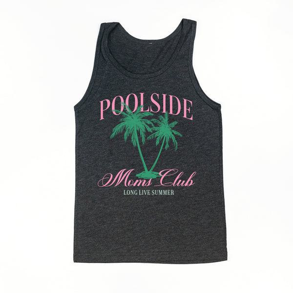 Poolside Moms Club (Girl's Girl Version) - CHARCOAL Unisex Jersey Tank
