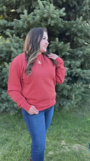 Embroidered PIGMENT Crewneck - Fall Teddy Bear (center)