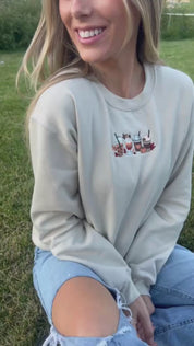 Embroidered BASIC Fleece - Pumpkin Drinks (center)