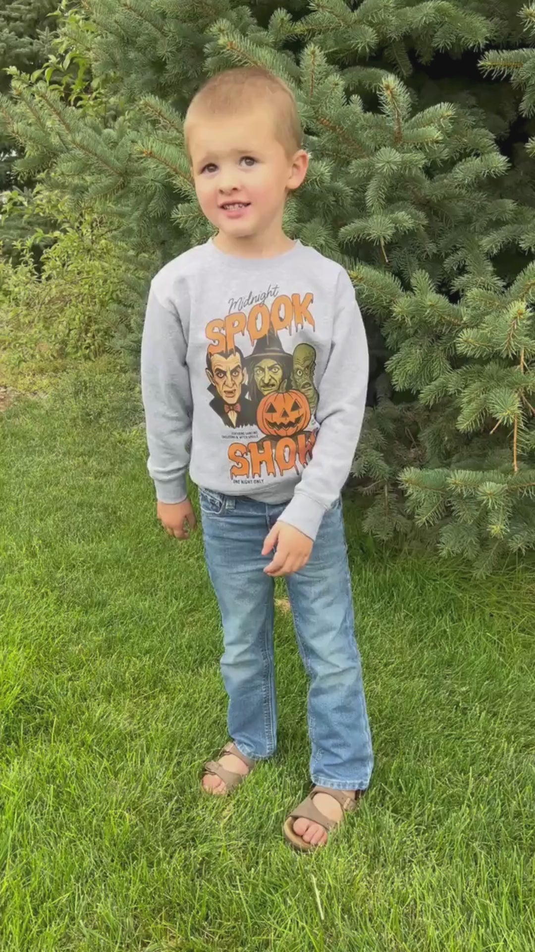 Midnight Spook Show - Gray Child Sweater