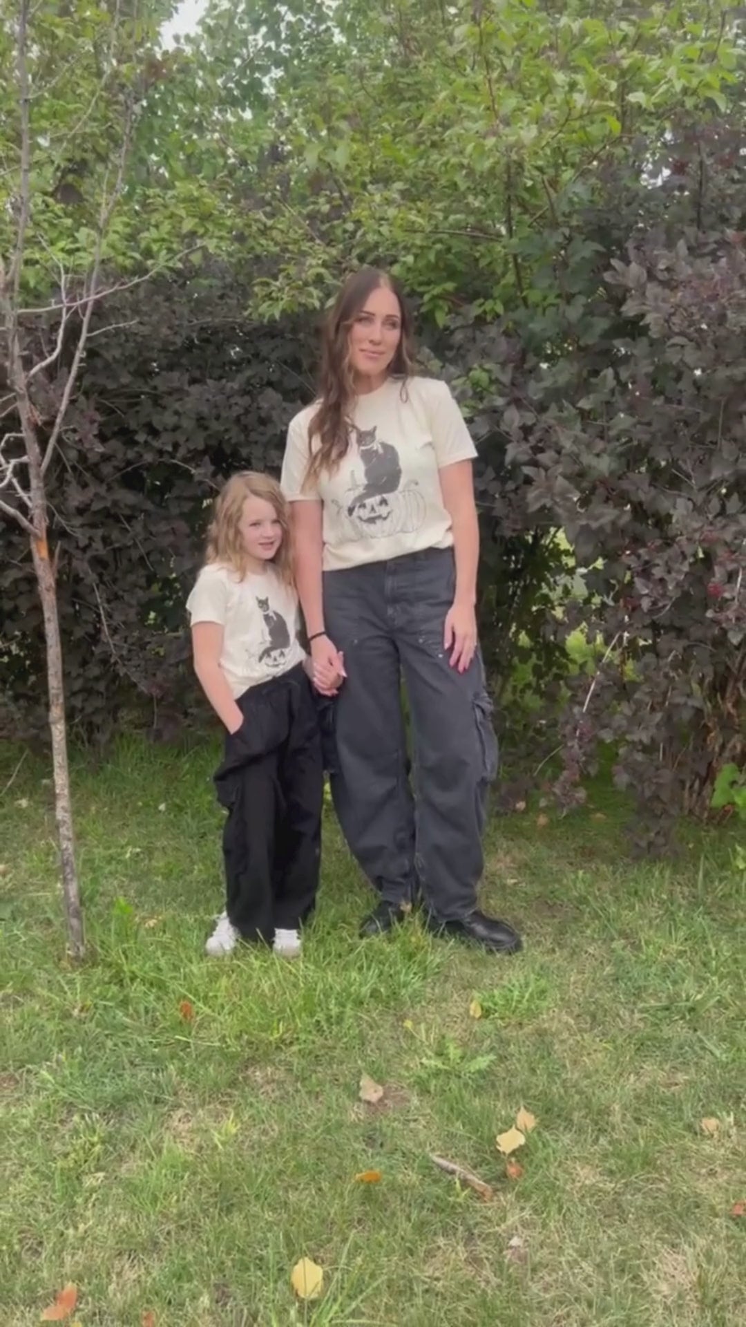Black Cat on the Prowl - Set of 2 Coordinating Tees