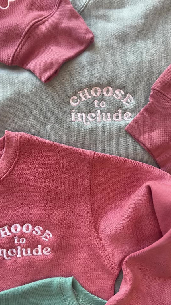 Embroidered Child Sweater - Choose to Include - White thread