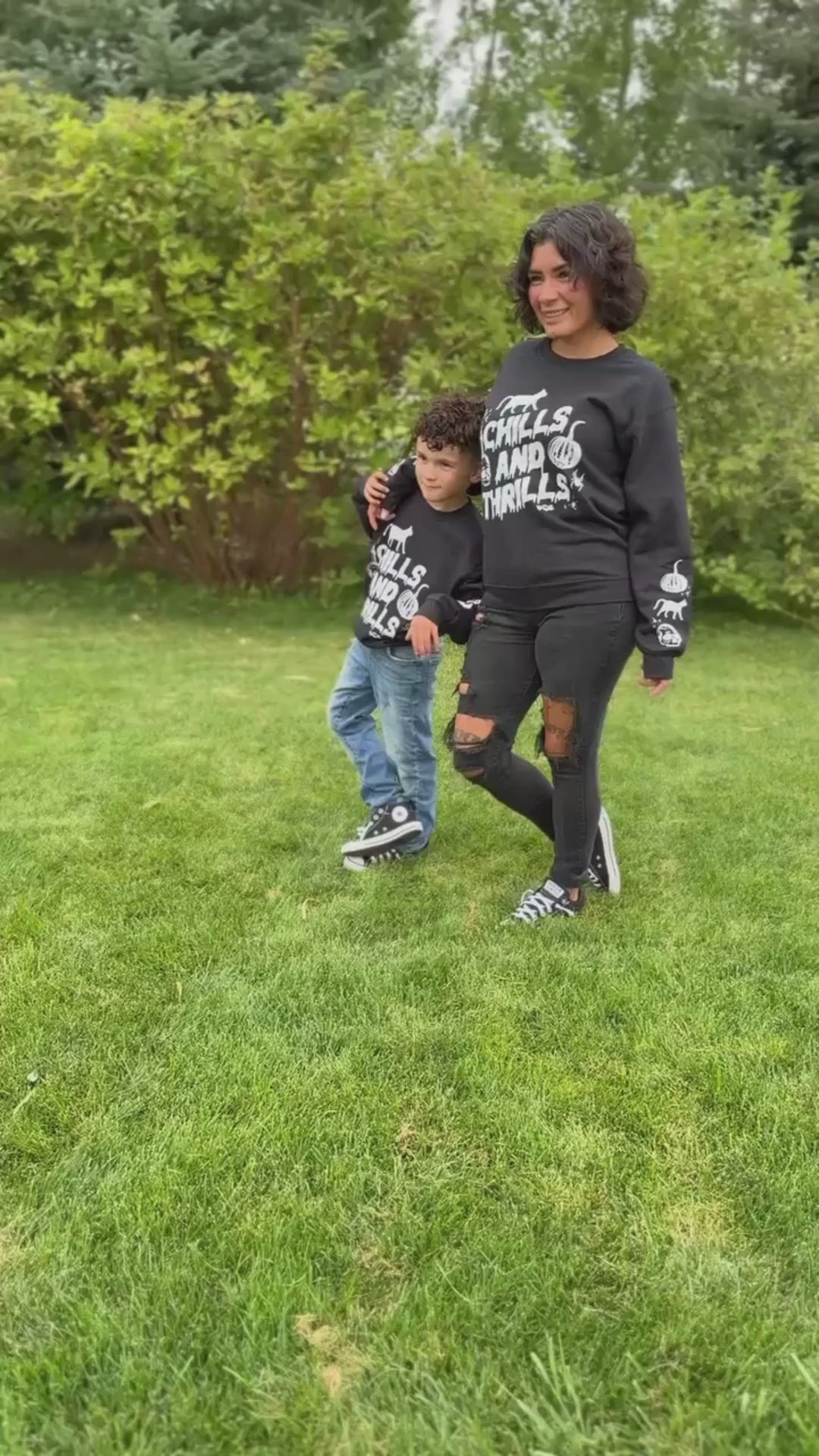 Chills and Thrills - Set of 2 Black Basic Fleece Sweaters