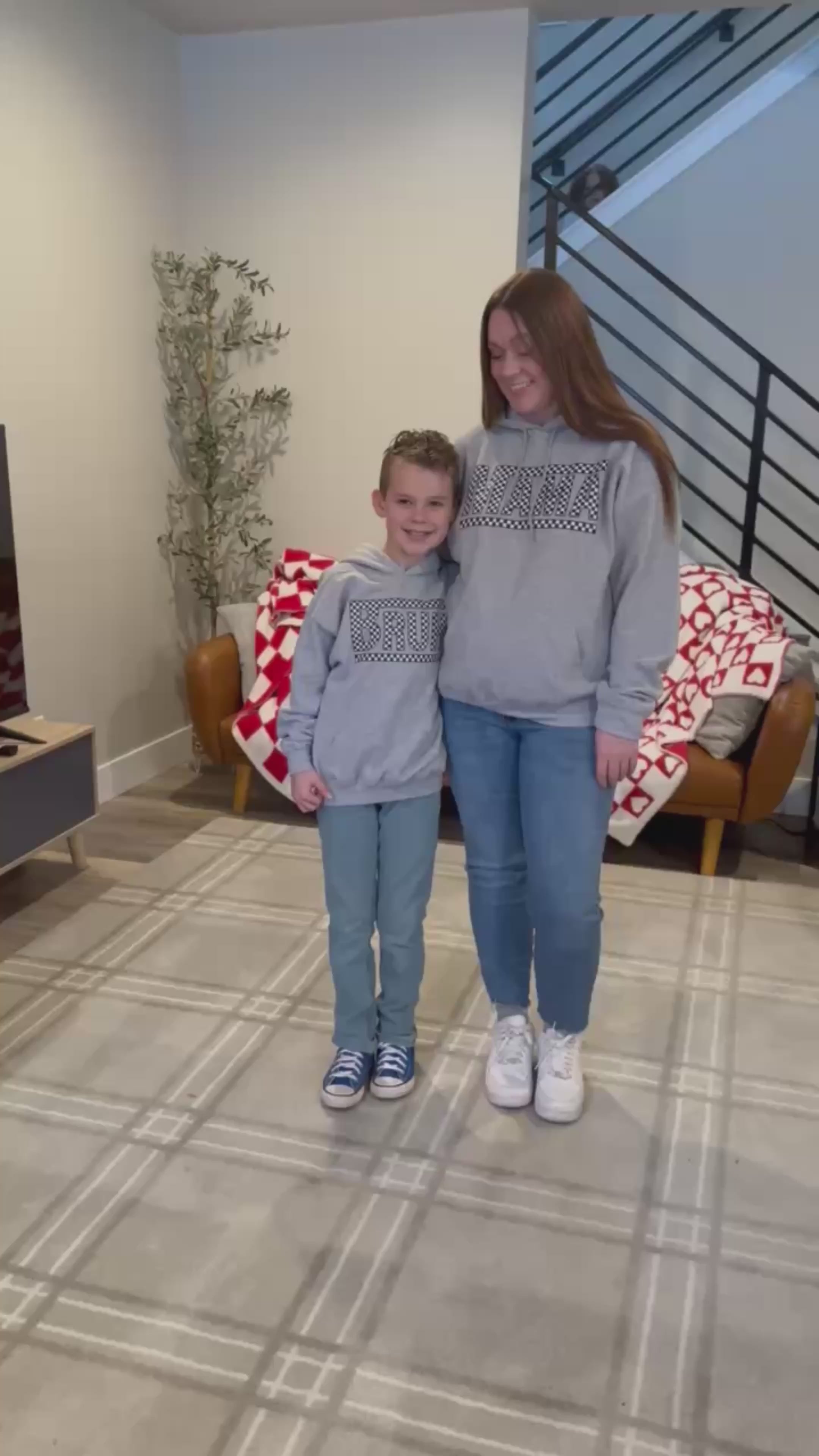 Checkerboard Mama - Gray BASIC Fleece Adult HOODIE