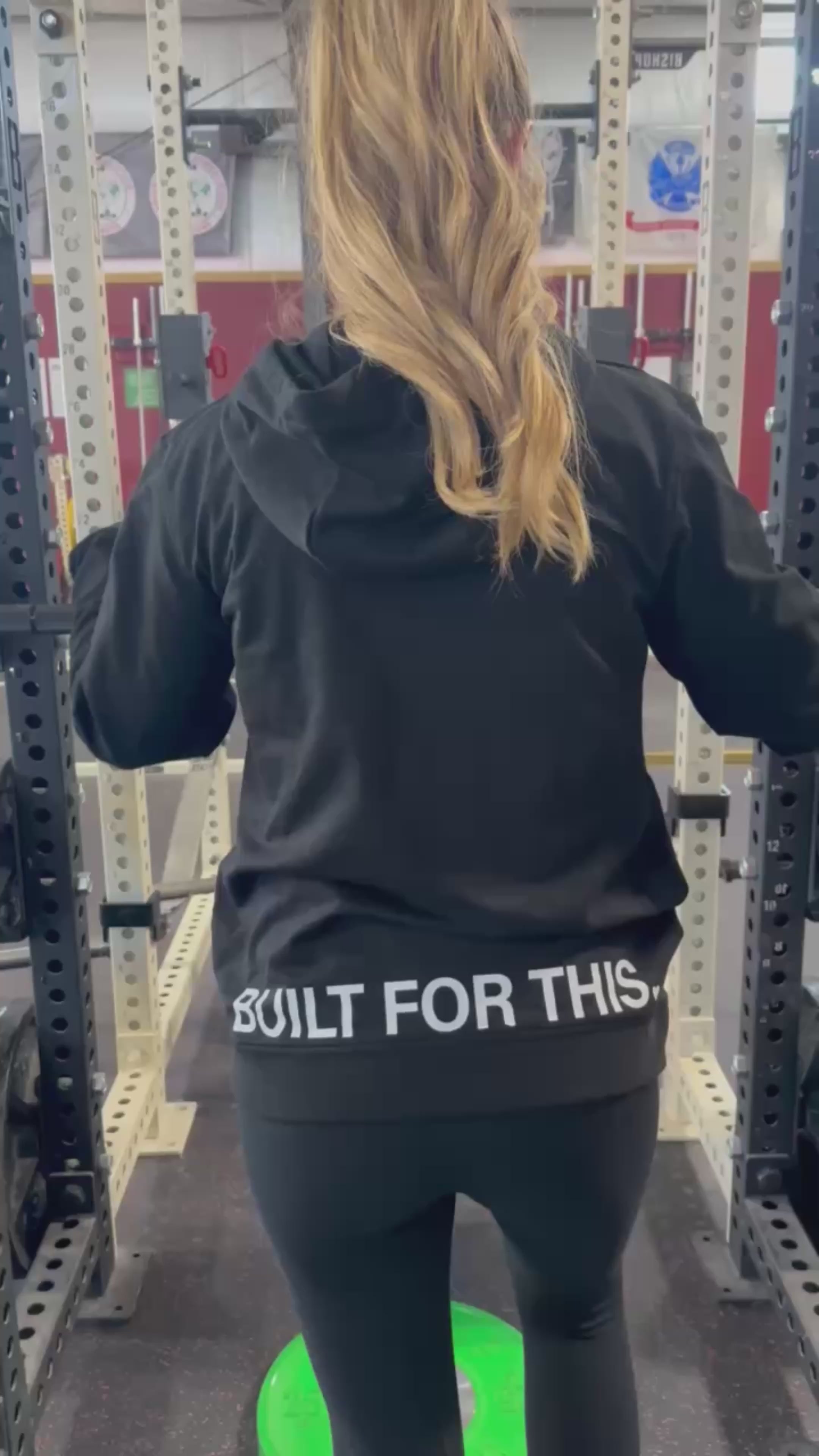 BUILT FOR THIS. / Sleeve Heart Detail - Black Performance Hoodie