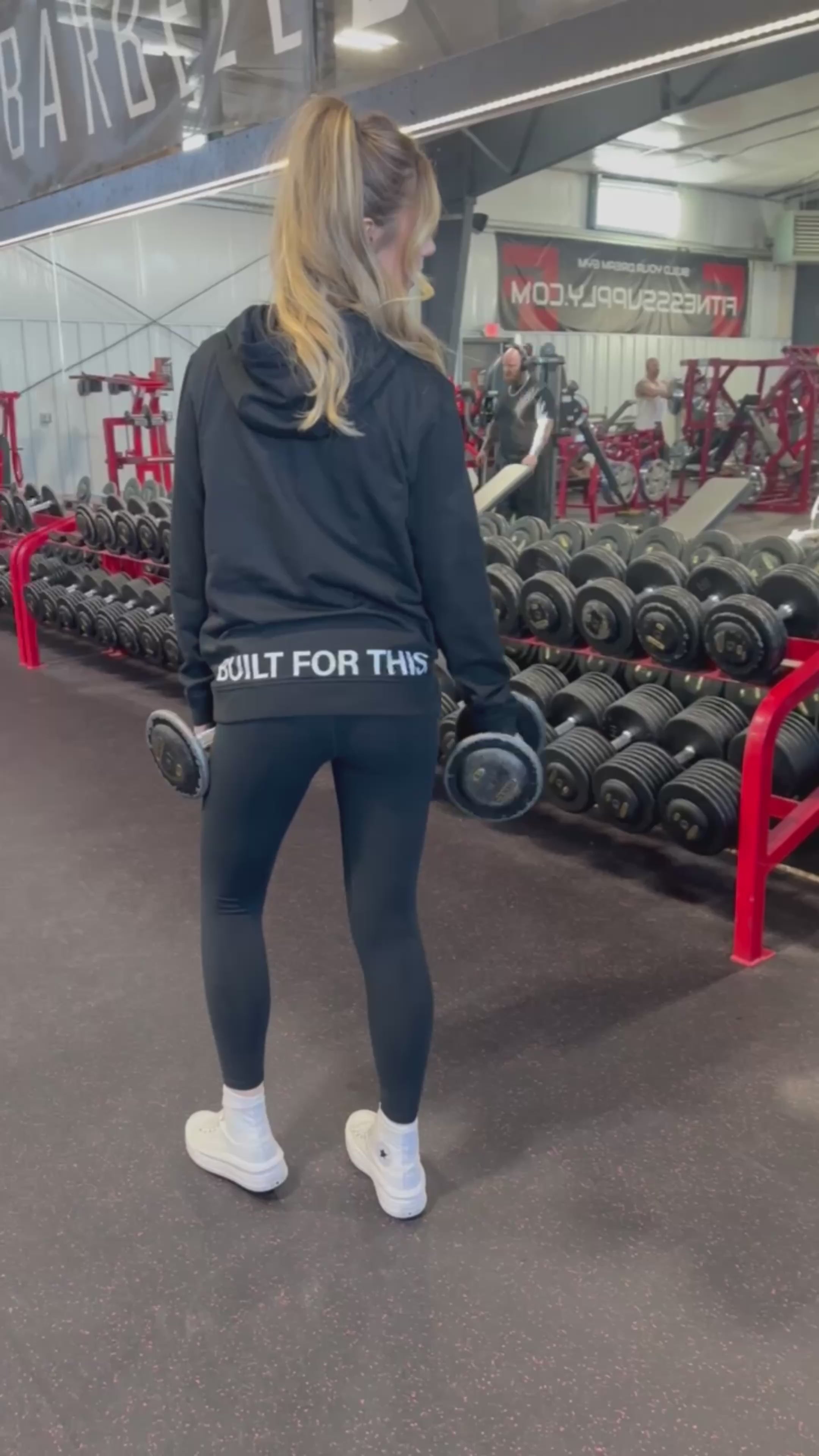 BUILT FOR THIS. / Sleeve Heart Detail - Black Performance Hoodie