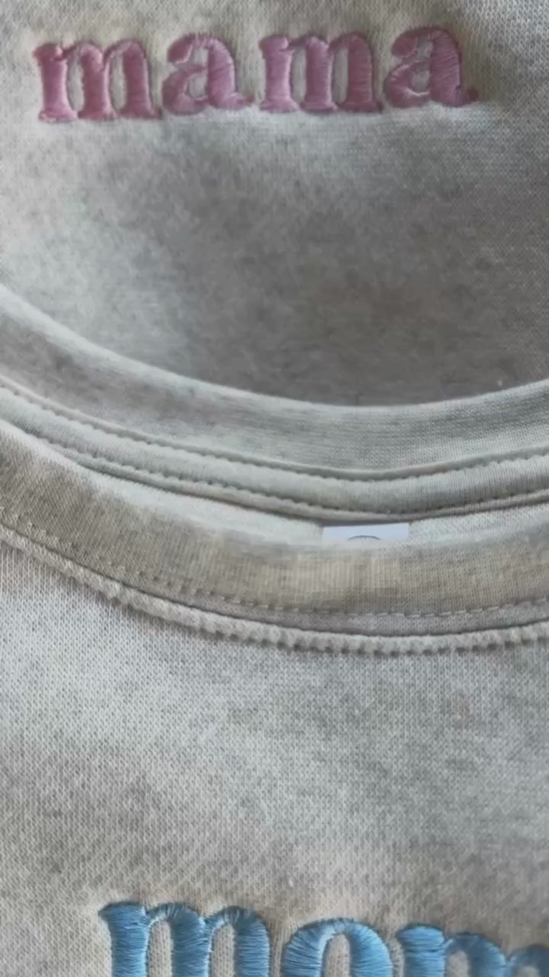 MOM / MAMA / DAD  – Embroidered Elevated Fleece | Pink or Blue Thread