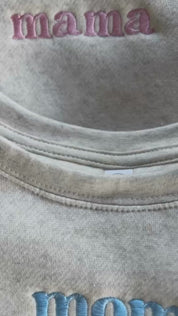 MOM / MAMA / DAD  – Embroidered Elevated Fleece | Pink or Blue Thread