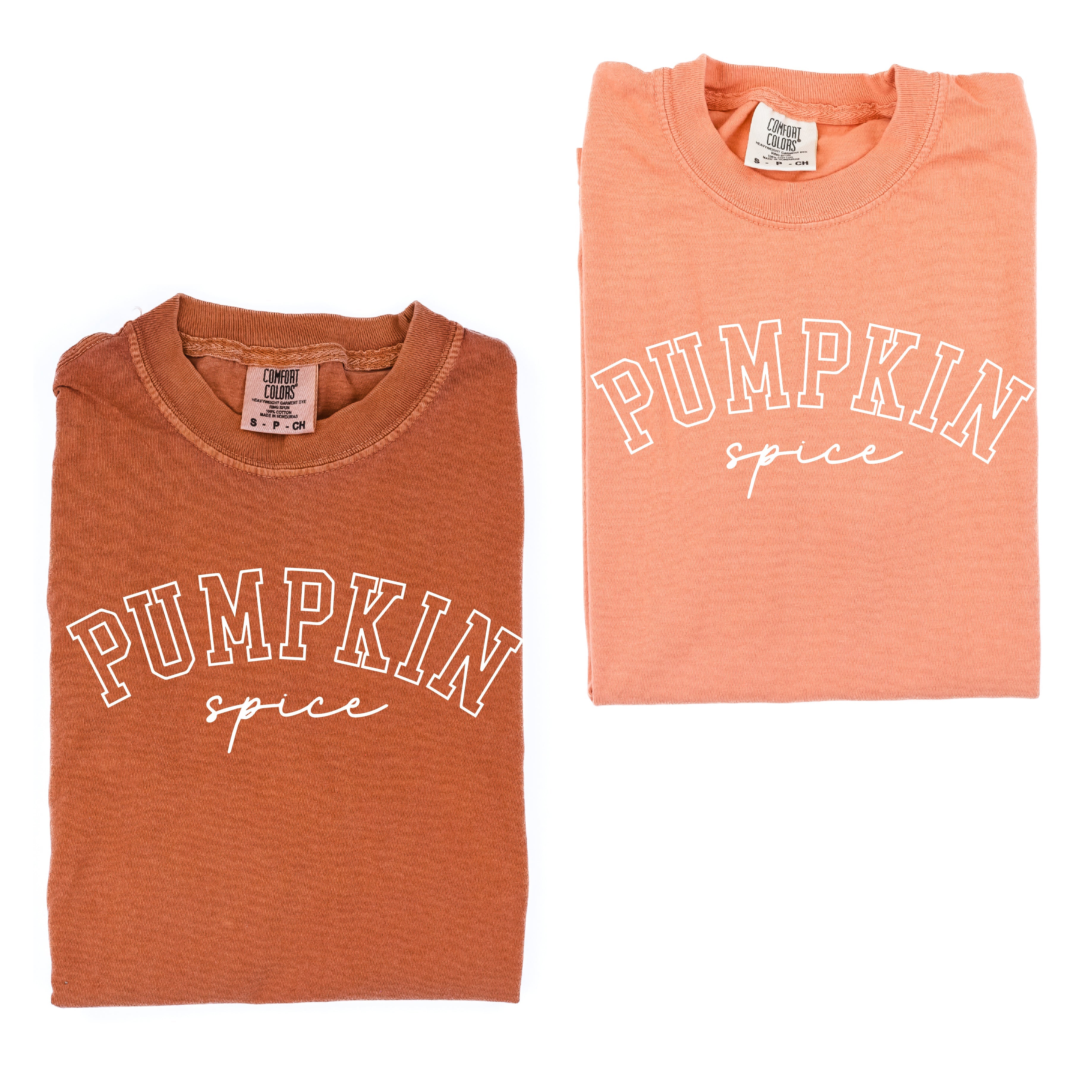 Embroidered Short Sleeve Comfort Colors Tee - Pumpkin Spice Little Mama Shirt Shop LLC