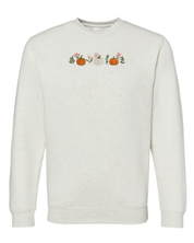 Embroidered ELEVATED Fleece - Pumpkins and Flowers (center) Little Mama Shirt Shop LLC