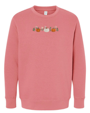Embroidered ELEVATED Fleece - Pumpkins and Flowers (center) Little Mama Shirt Shop LLC